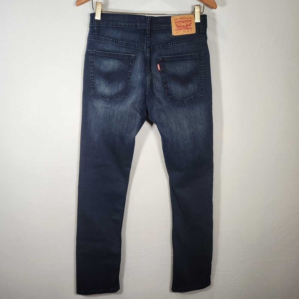 511 Levis Men's Dark Blue Slim Jeans 16 Reg 28X30 - Picture 4 of 7